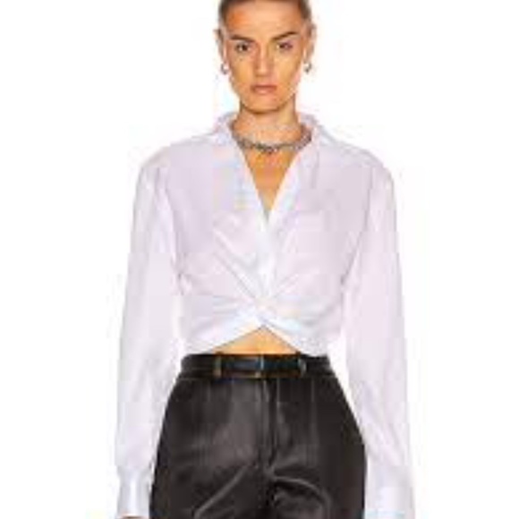 DION LEE “TWIST PLACKET”Long Sleeve Blouse White Women's Size 8 NWOT - Picture 1 of 13